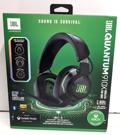 JBL Quantum 910X Active Noise-Ear Wireless Gaming Headset For Xbox, Black/Green