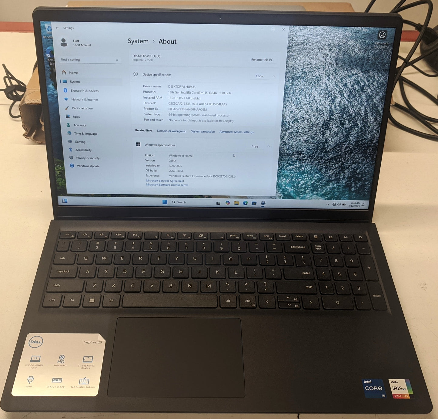 DELL INSPIRON 15 3530 15.6" INTEL CORE i5 ,16GB Memory, 512GB SSD