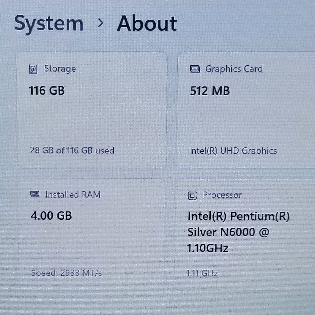 LENOVO IDEAPAD 1 14IJL7 14 INCH PS-N6000, 4GB MEMORY, 128GB
