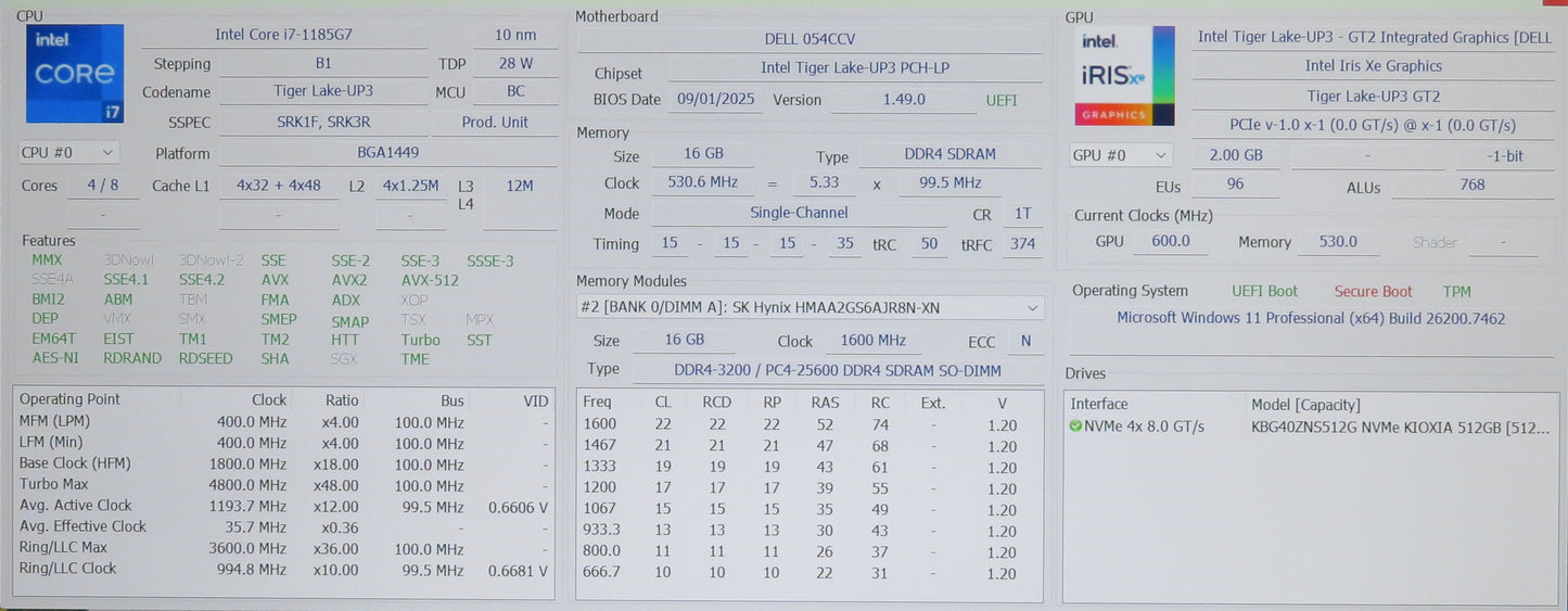 Dell Latitude 5420 14in Touchscreen i7 1185G7U 3.0GHz 16GB RAM 512GB Win 11 Pro