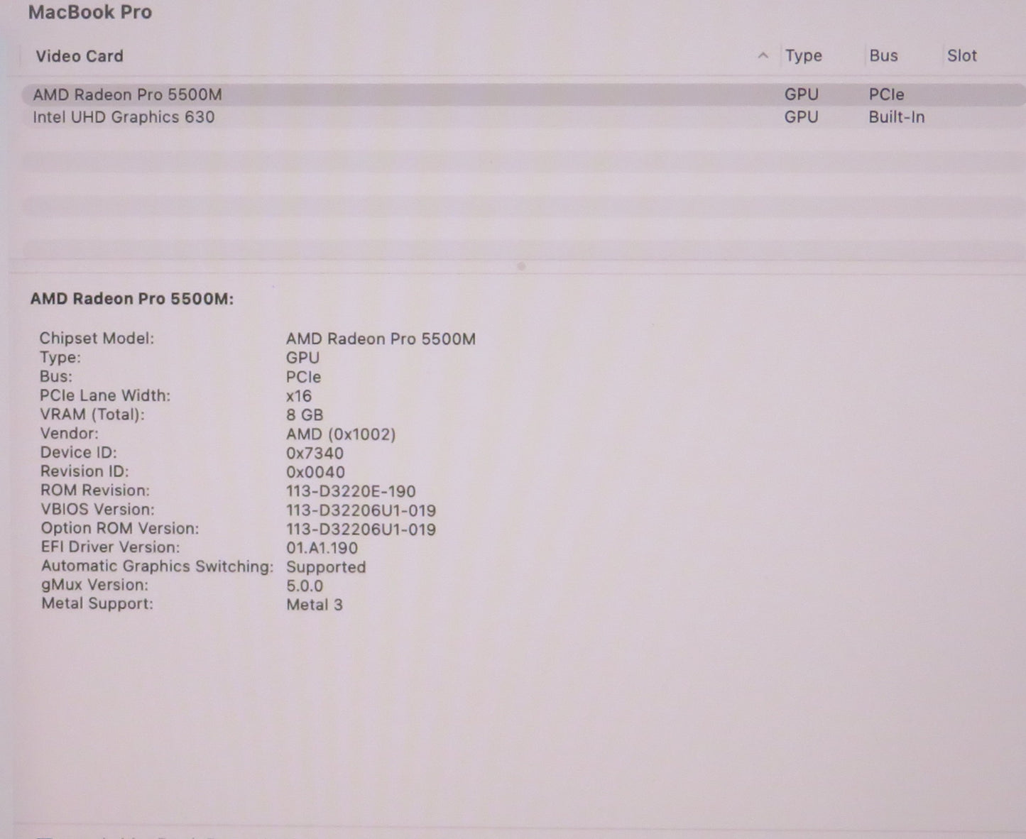 Apple MacBook Pro 2019 16in A2141 i9-9880H 2.3GHz 64GB RAM 2TB Sequoia 5500M