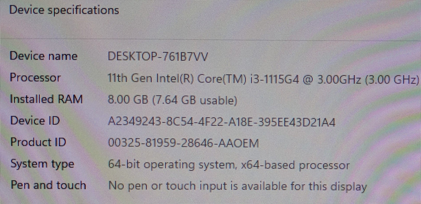 DELL INSPIRON 5400  i3-1115G4, 8GB, 256GB SSD