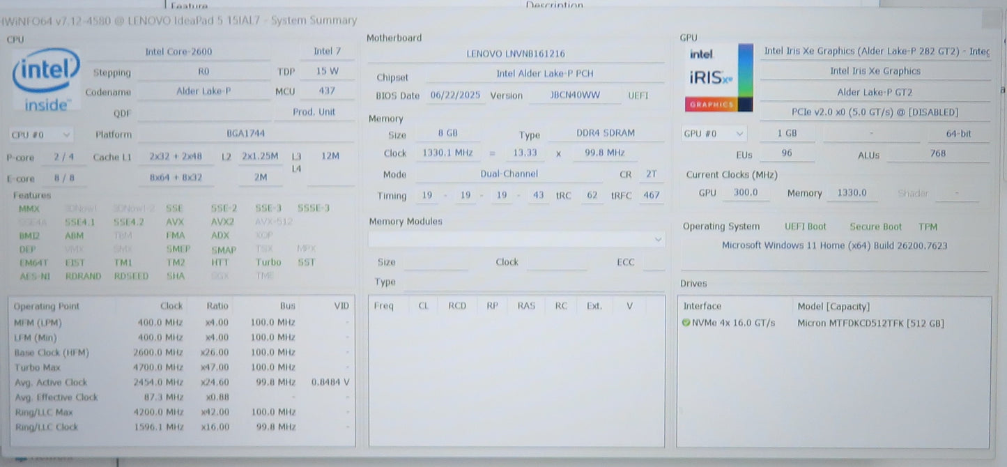 Lenovo IdeaPad 5 15IAL7 i7-1255U 8GB 512GB Win 11