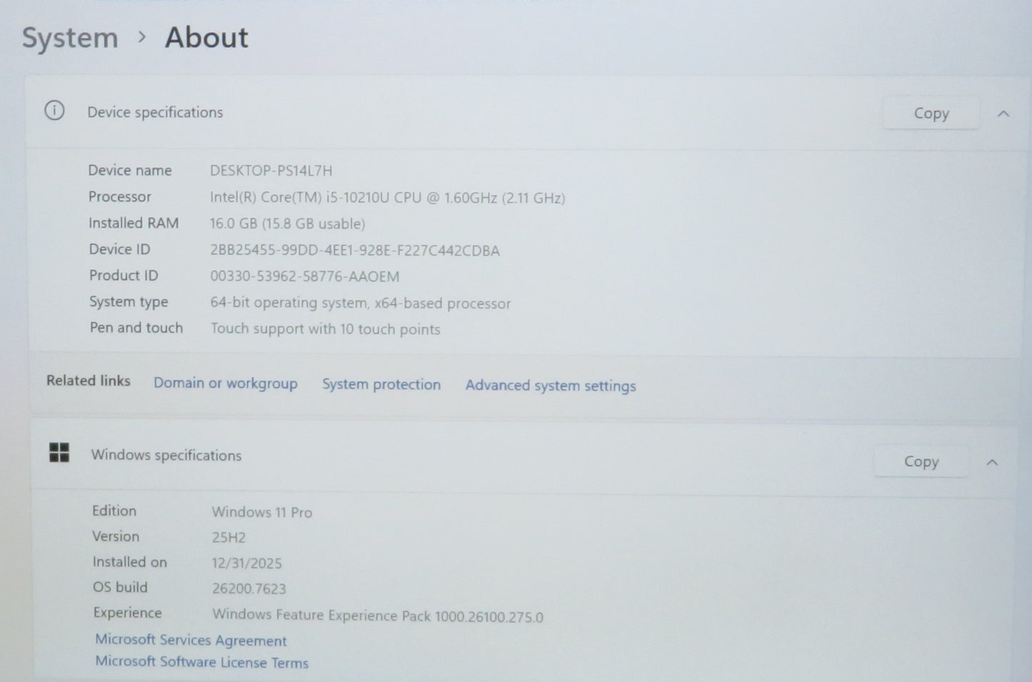 GETAC V110 RUGGED LAPTOP I5 10210U 1.60GHZ 16GB RAM 256GB W11P DUAL BATTERY