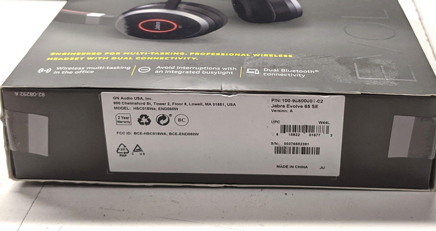 JABRA EVOLVE 65 WIRELESS HEADSET ON-EAR WITH DUAL CONNECTIVITY