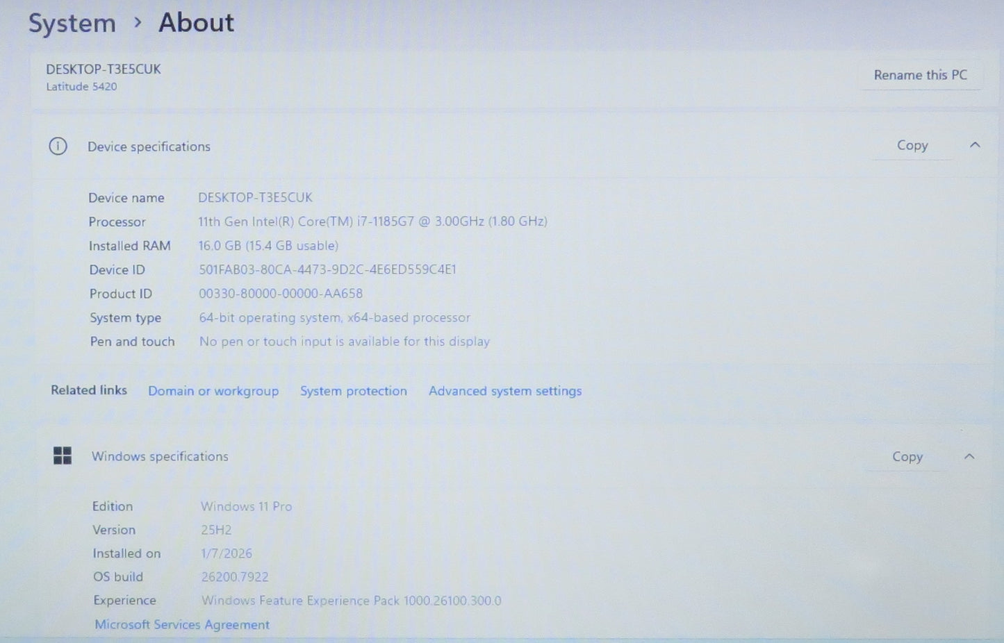 Dell Latitude 5420 14in i7 1185G7 3.0GHz 16GB RAM 512GB Win11 Pro