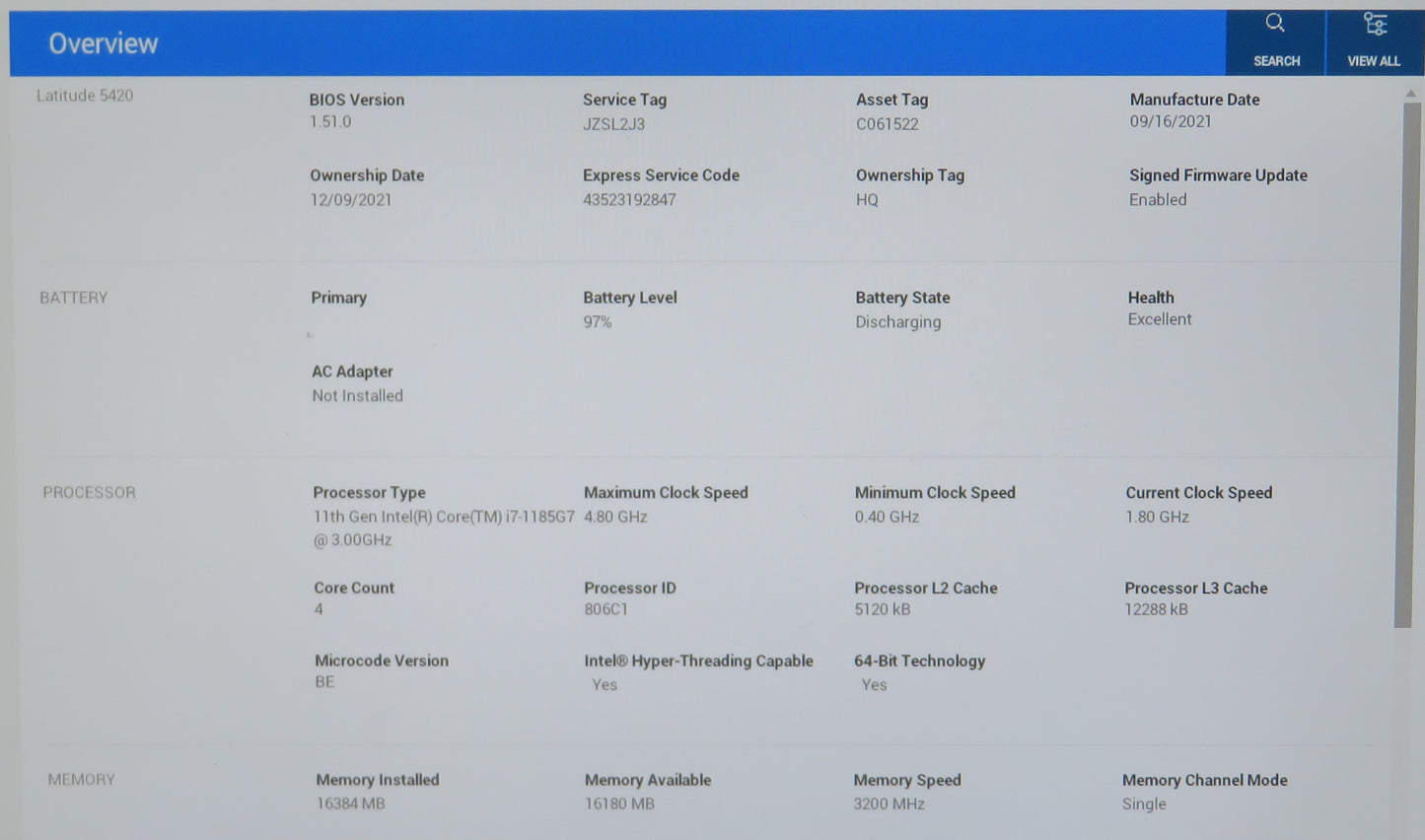 Dell Latitude 5420 14in Touchscreen i7 1185G7U 3.0GHz 16GB RAM 512GB Win11 Pro