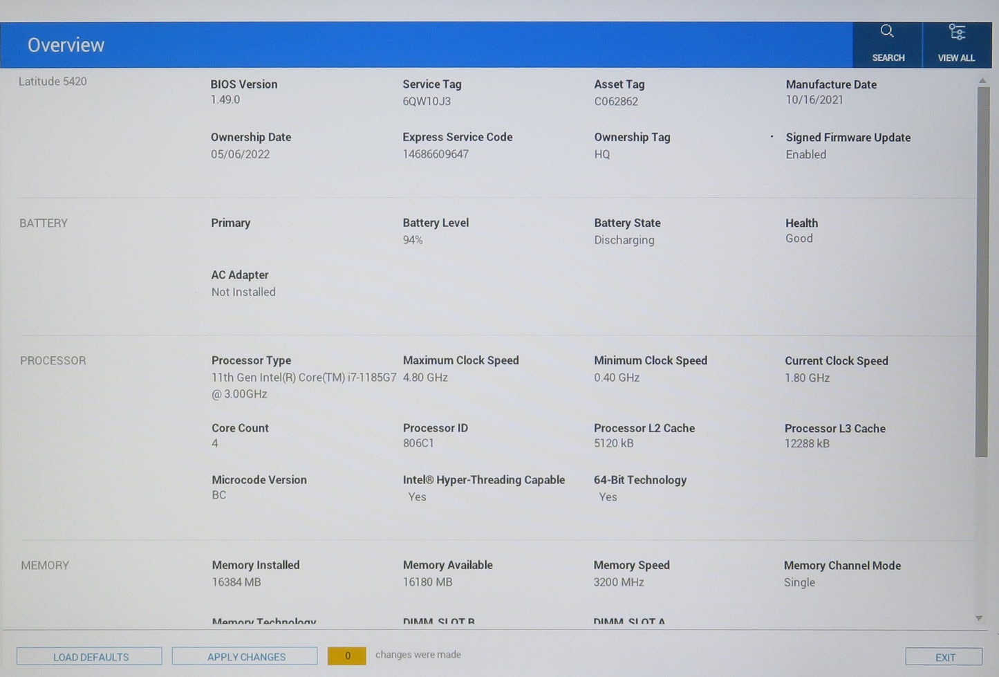 Dell Latitude 5420 14in Touchscreen i7 1185G7U 3.0GHz 16GB RAM 512GB Win11 Pro
