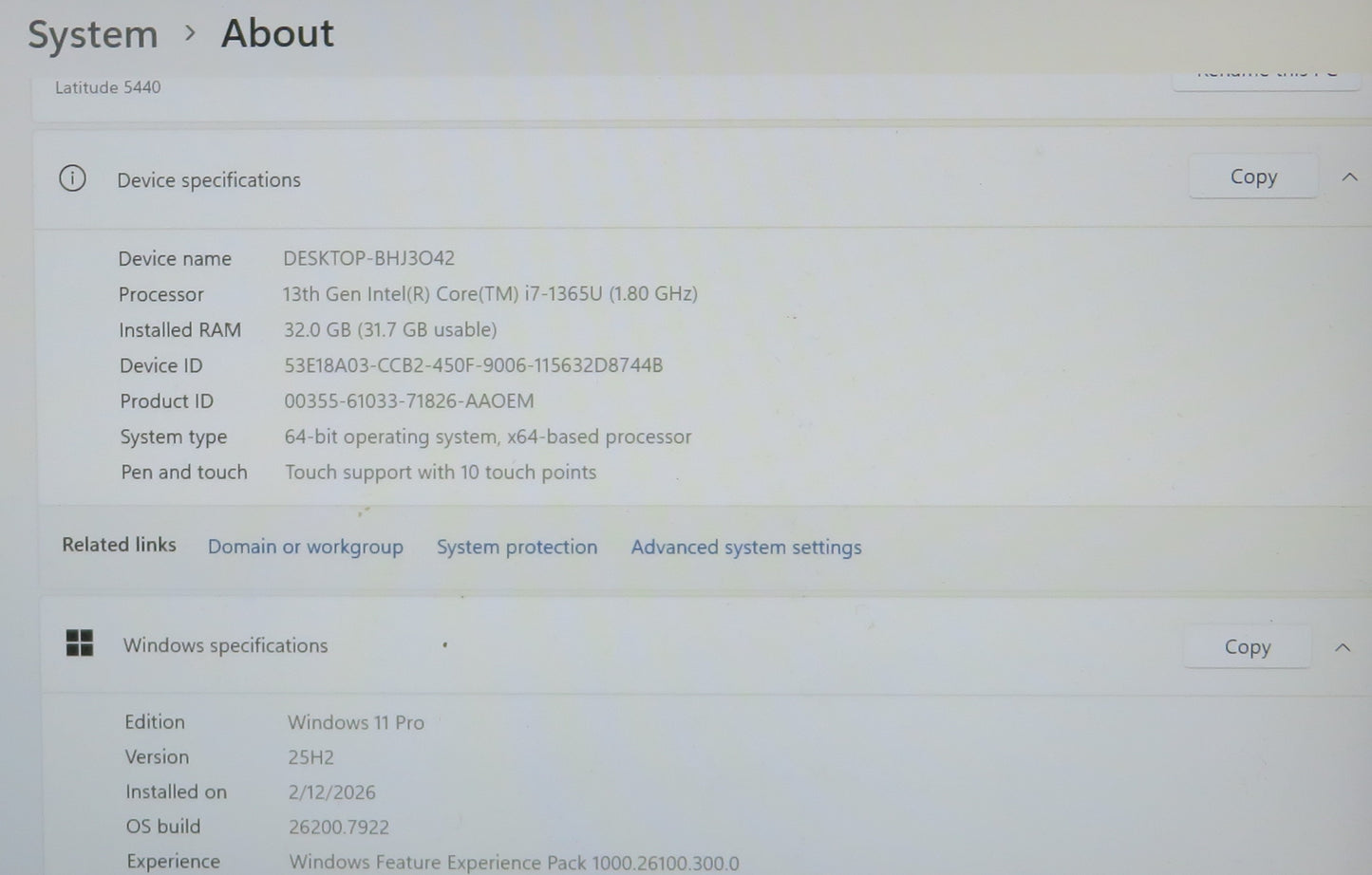 Dell Latitude 5430 14in i7-1265U 1.8GHz 16GB RAM 512GB Windows 11 Pro