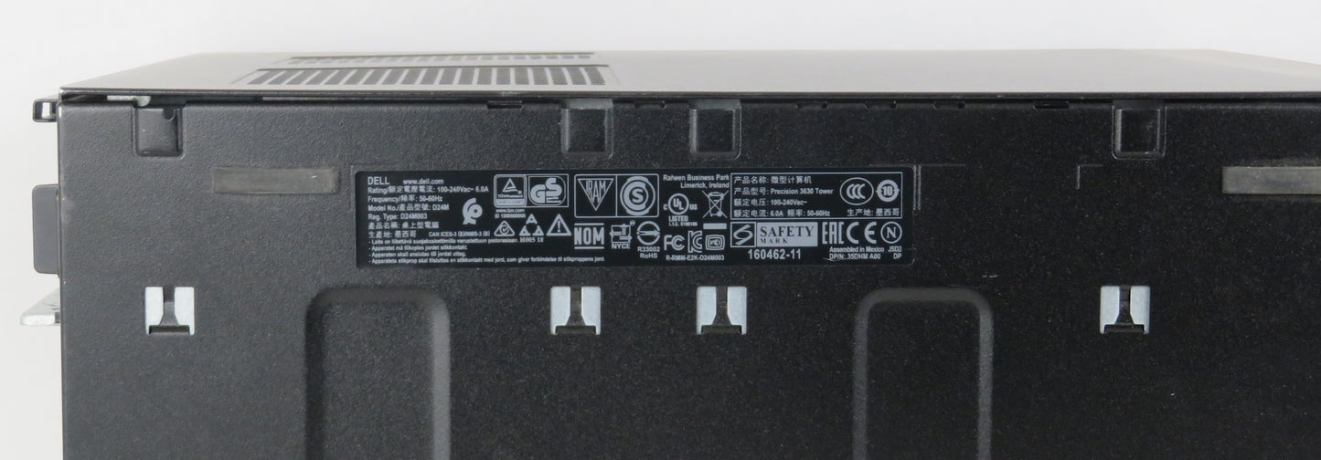 Dell Precision Tower 3630 i7 8700K 3.7GHz 32GB RAM 256GB 1TB HDD W11 WX 3100 DVD