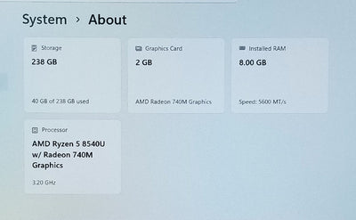 LENOVO IDEAPAD SLIM 3 15AHP10 15.3 IN R5-8540U, 8GB, 256GB
