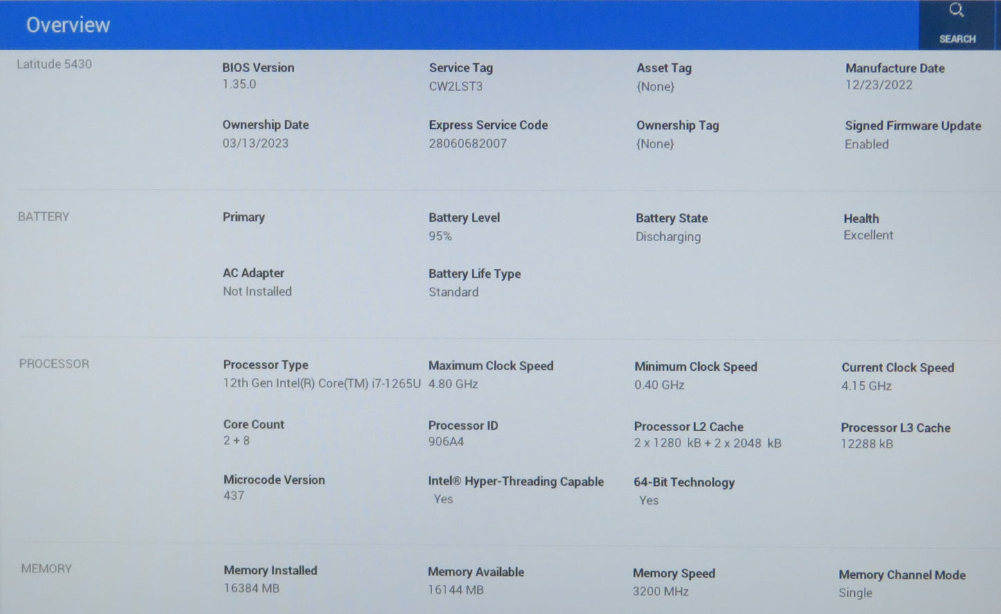 Dell Latitude 5430 14in Touchscreen i7 1265U 1.8GHz 16GB RAM 256GB Win 11 Pro