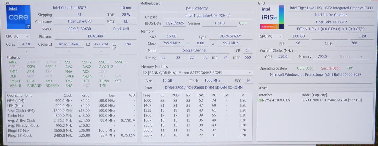 Dell Latitude 5420 14in Touchscreen i7 1185G7U 3.0GHz 16GB RAM 512GB Win11 Pro