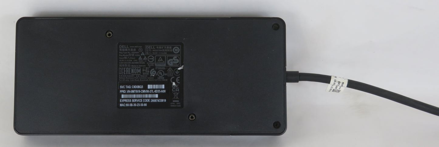 Dell WD22TB4 Docking Station K20A USB-C HDMI DisplayPort USB 3.0 Ethernet