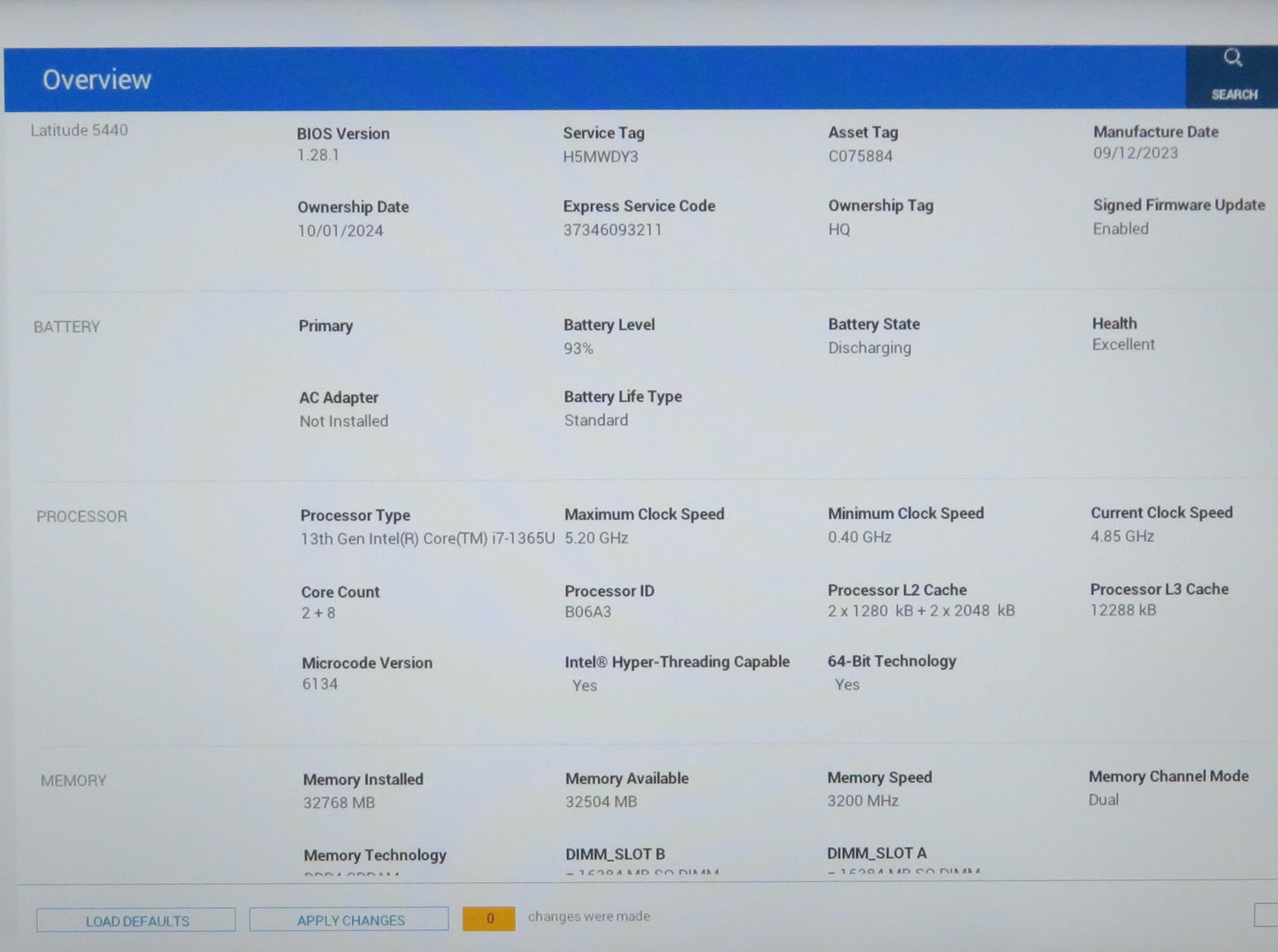 Dell Latitude 5440 14in Touchscreen i7 1365U 1.8GHz 32GB RAM 512GB Win11 Pro