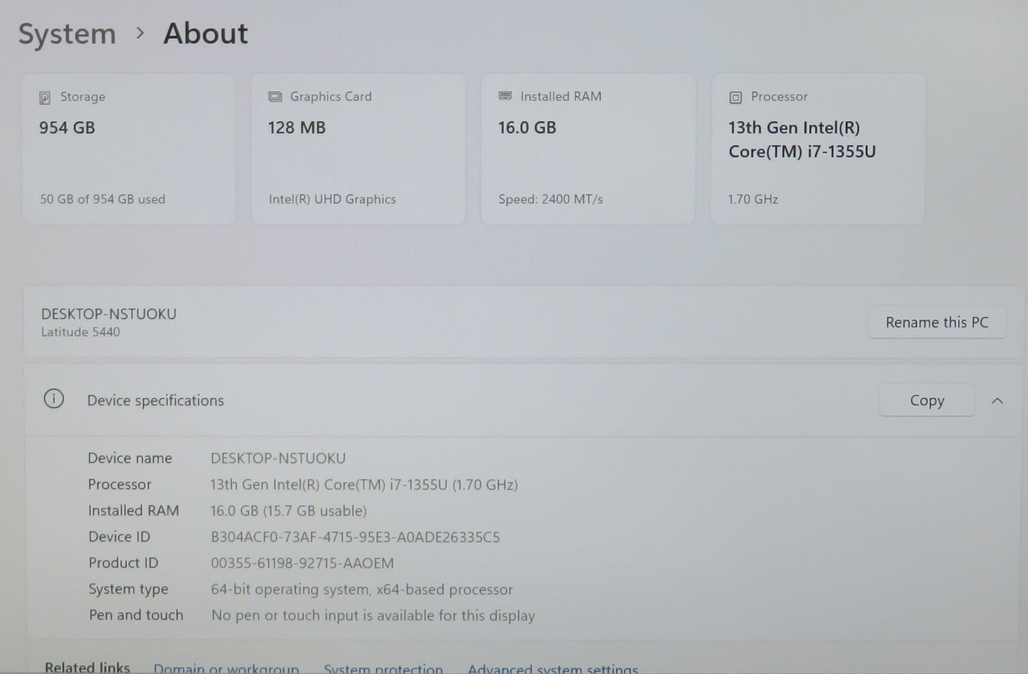 Dell Latitude 5440 14in Touchscreen i7 1355U 1.7GHz 16GB RAM 1TB Win11 Pro