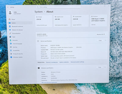 HP M01-F3006 DESKTOP PC AMD R5-5600G 8GB 256GB