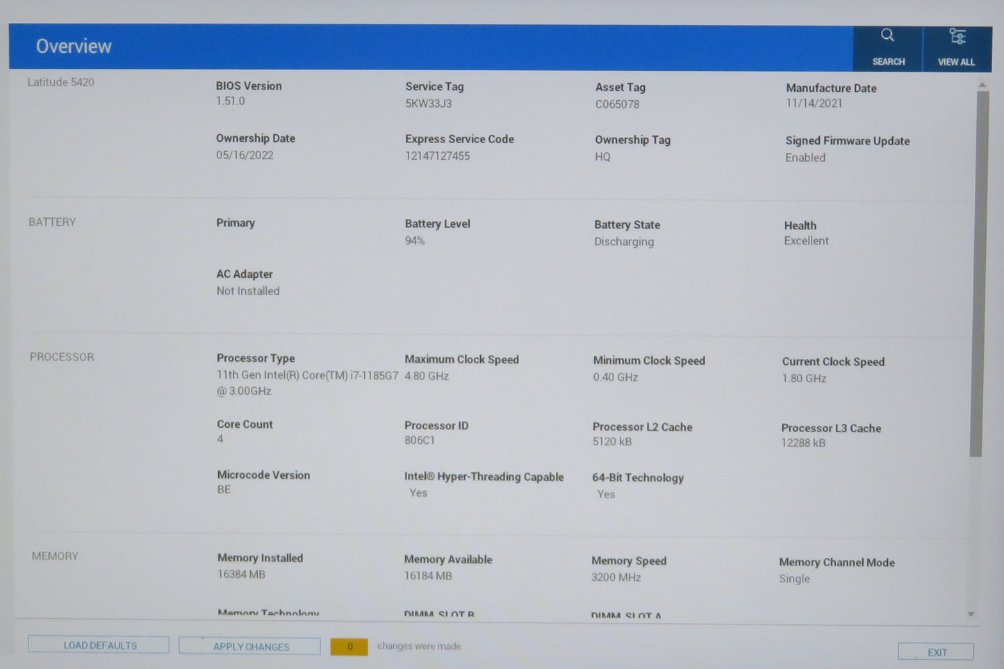 Dell Latitude 5420 14in Touchscreen i7 1185G7U 3.0GHz 16GB RAM 512GB Win11 Pro