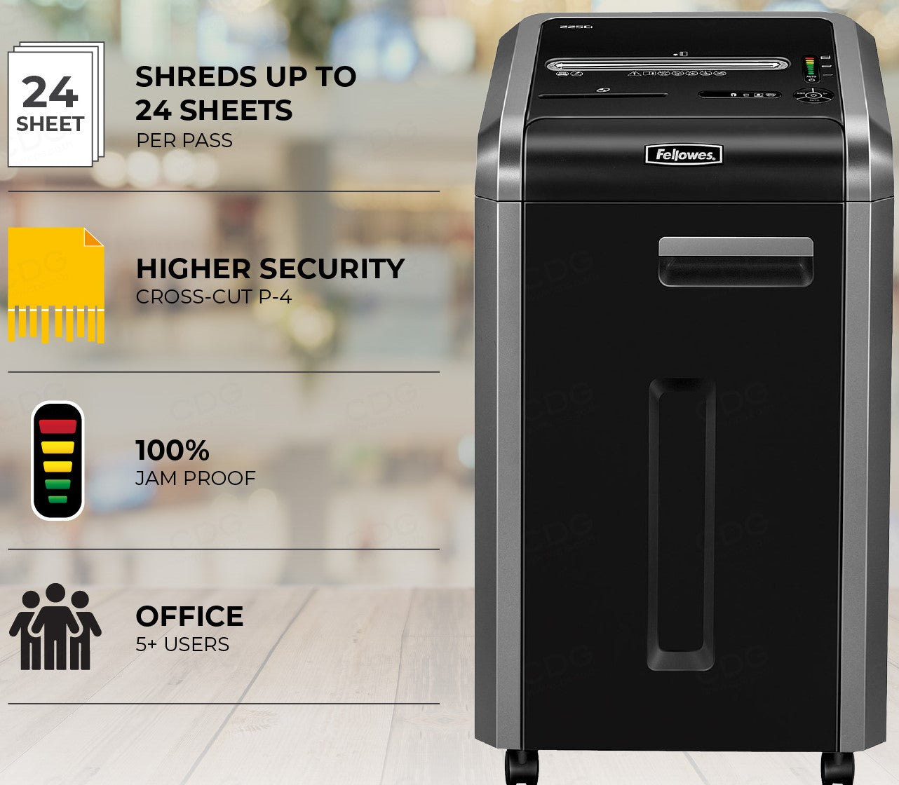 Fellowes Powershred 225Ci Cross-Cut Shredder