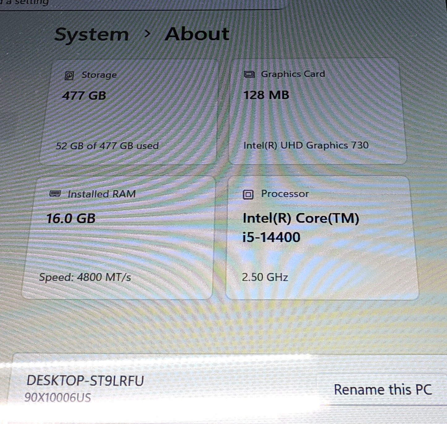 Lenovo IdeaCentre Tower 14IRR9 Desktop PC, I5-4400, 16GB, 512GB SSD