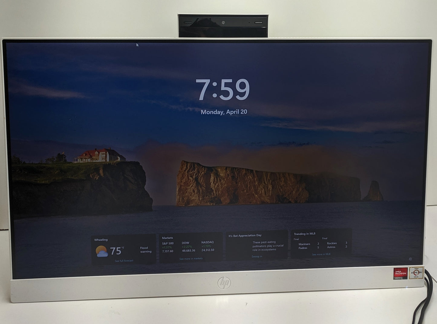 HP 23.8 All-in-One Desktop PC, GOLD 7220U, 4GB, 256GB