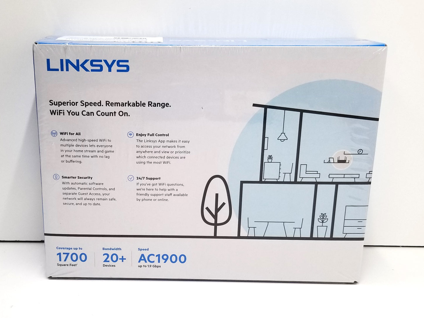 Linksys AC1900 Dual-Band Wifi 5 Router- Black