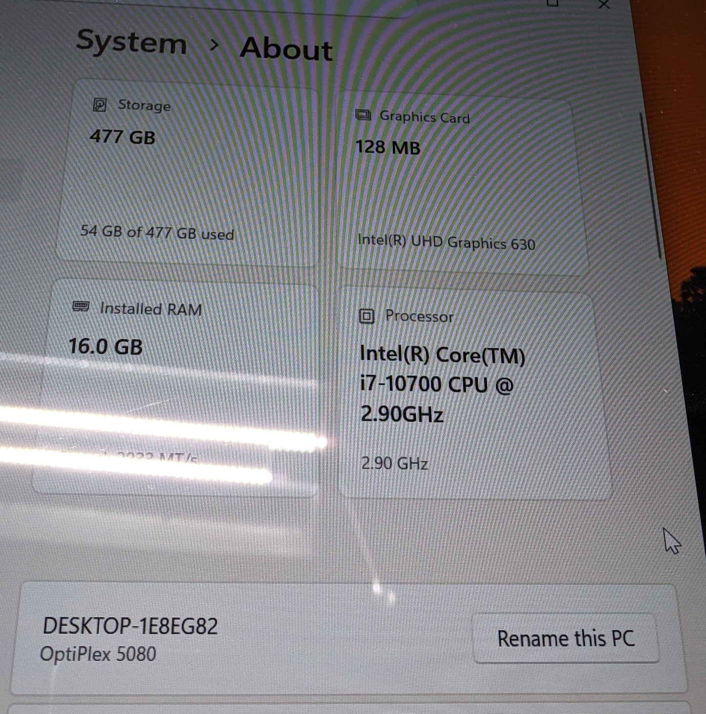 Dell Optiplex 5080 Desktop | Core i7-10700, 16GB, 256GB