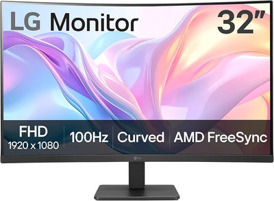 LG 32MR50C-B Curved Monitor 32-Inch FHD 100Hz AMD FreeSync
