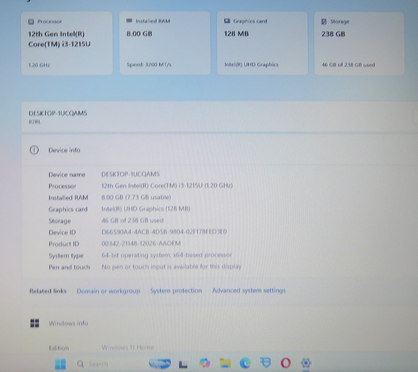 Lenovo IdeaPad 3 17IAU7 i3 1215U@1.2GHz 8GB 256GB Win 11