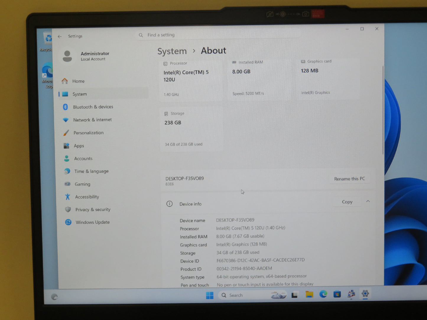 Ideapad Slim 3 15IRU9 15.6in FHD Intel Core 5 120U 1.4GHz 8GB RAM 256GB SSD