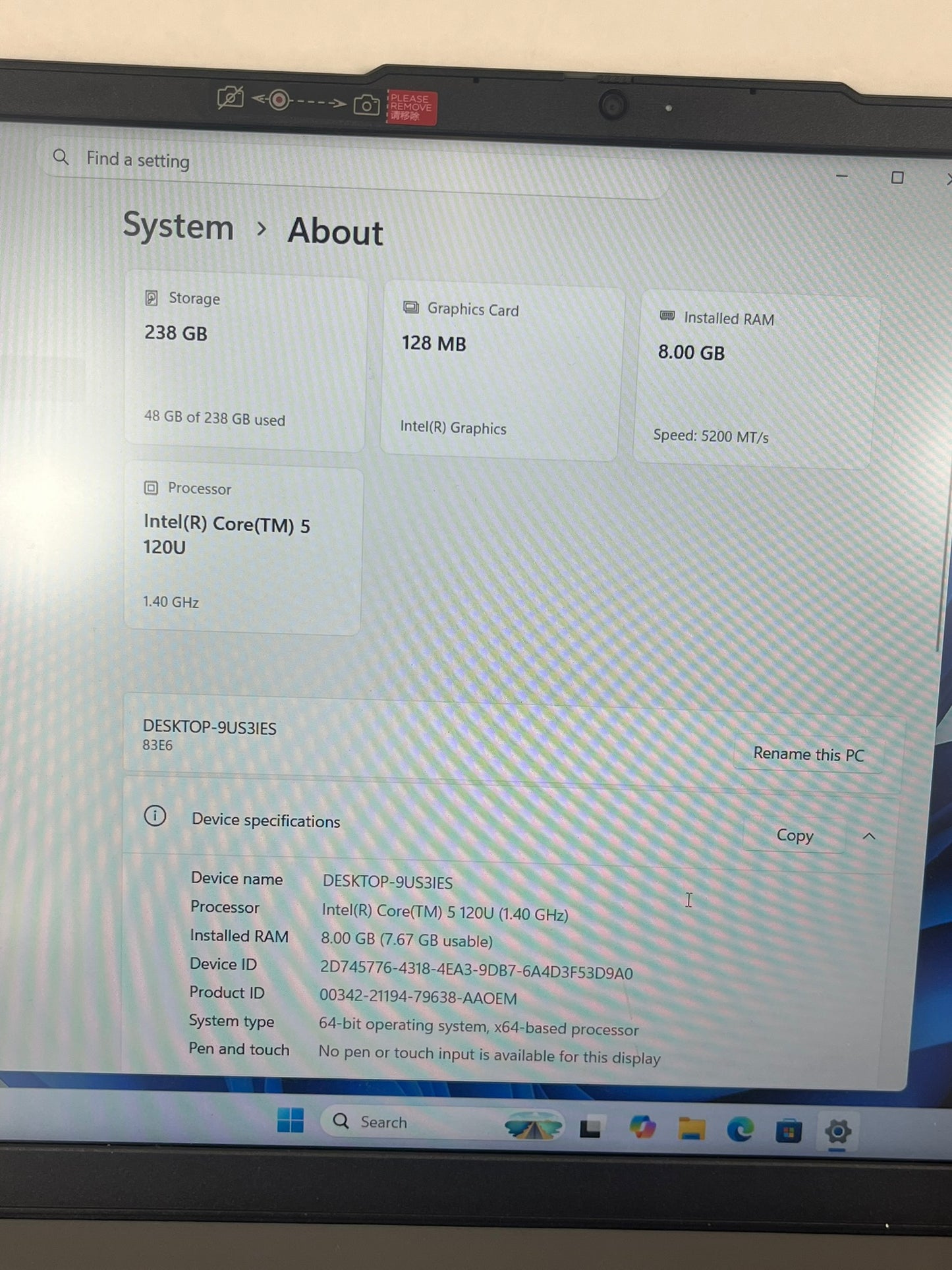 Ideapad Slim 3 15IRU9 15.6in FHD Intel Core 5 120U 1.4GHz 8GB RAM 256GB SSD