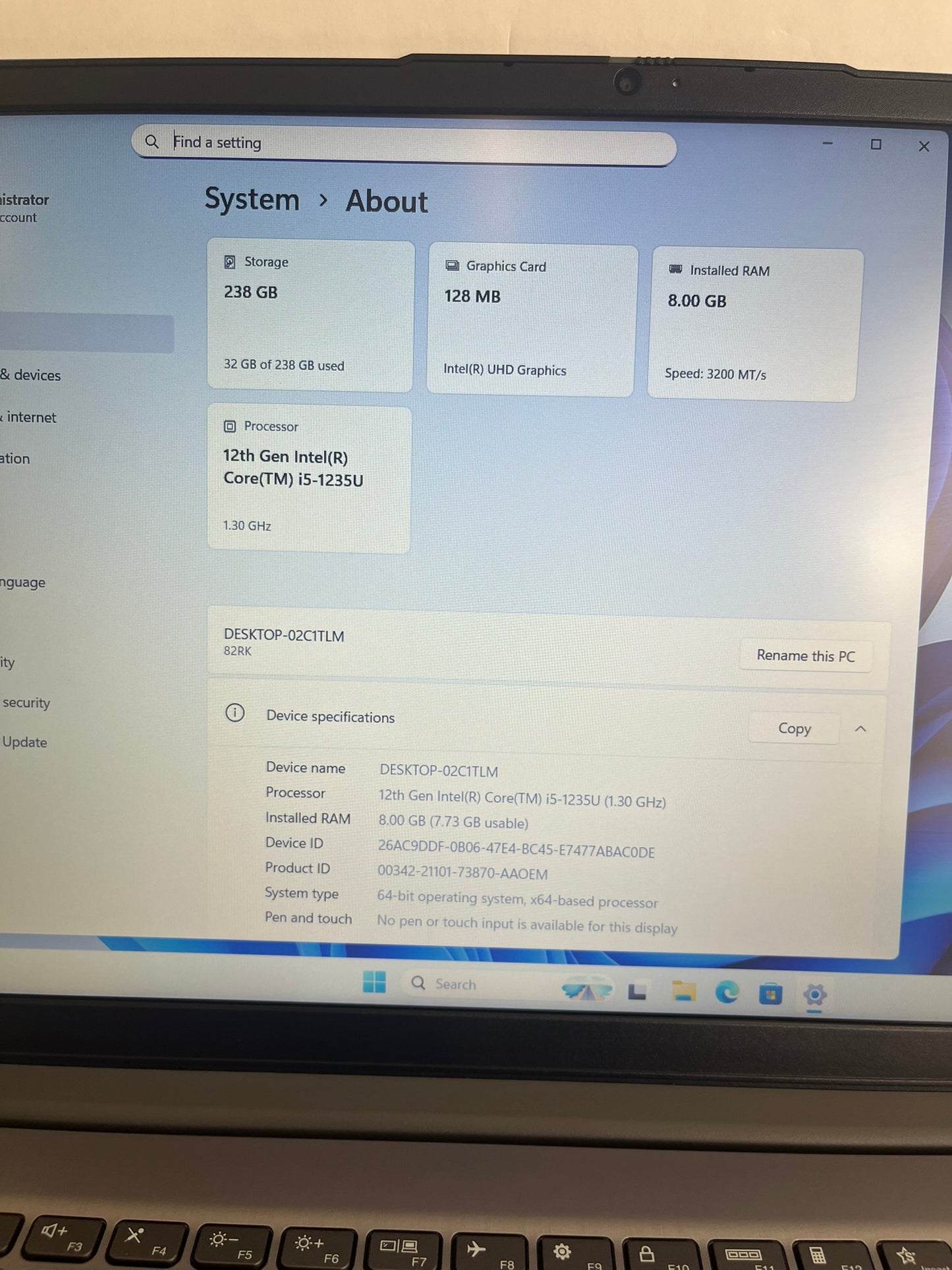 Lenovo IdeaPad 3 15IAU7 15.6IN i5-1235U 8GB 512GB SSD W11
