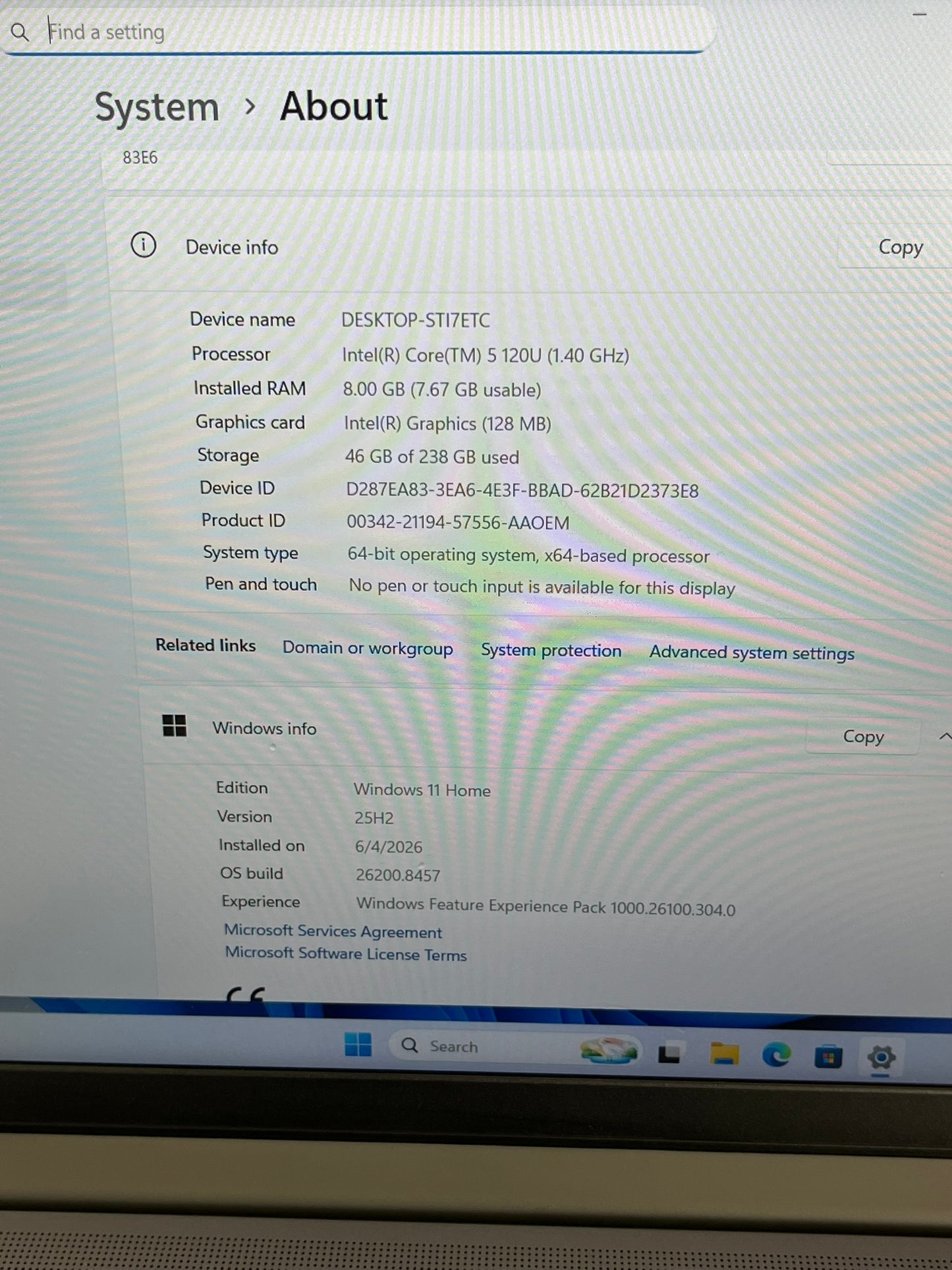 Ideapad Slim 3 15IRU9 15.6in FHD Intel Core 5 120U 1.4GHz 8GB RAM 256GB SSD
