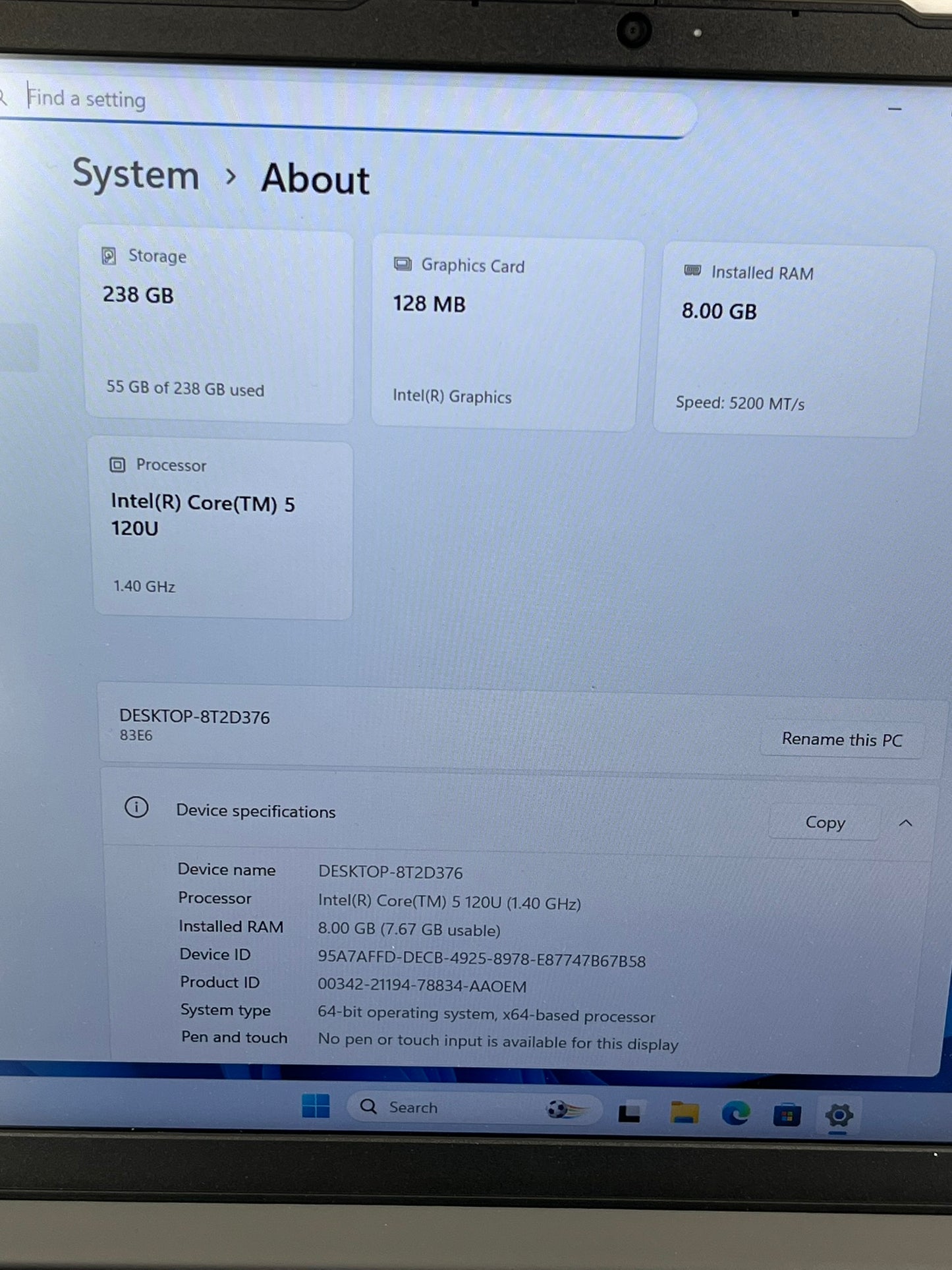 Ideapad Slim 3 15IRU9 15.6in FHD Intel Core 5 120U 1.4GHz 8GB RAM 256GB SSD