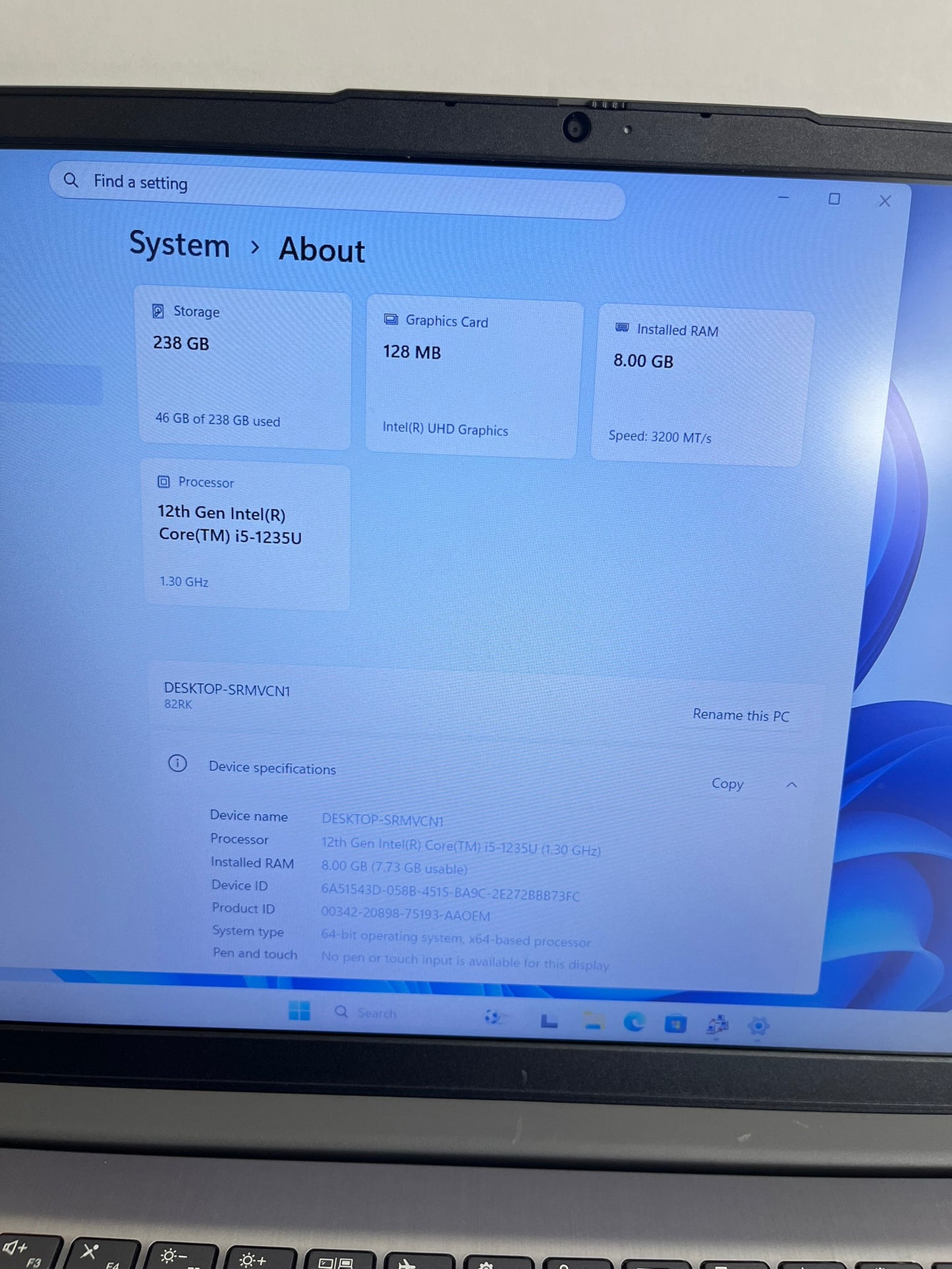 Lenovo IdeaPad 3 15IAU7 15.6IN i5-1235U 8GB 256GB SSD W11