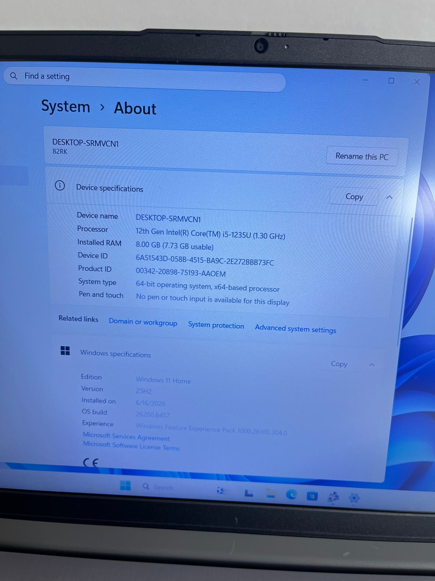 Lenovo IdeaPad 3 15IAU7 15.6IN i5-1235U 8GB 256GB SSD W11