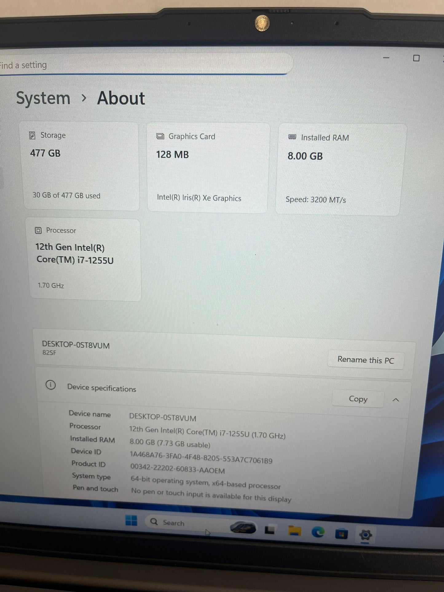 Lenovo IdeaPad 5 15IAL7 15.6IN i7-1255U 8GB 512GB SSD W11
