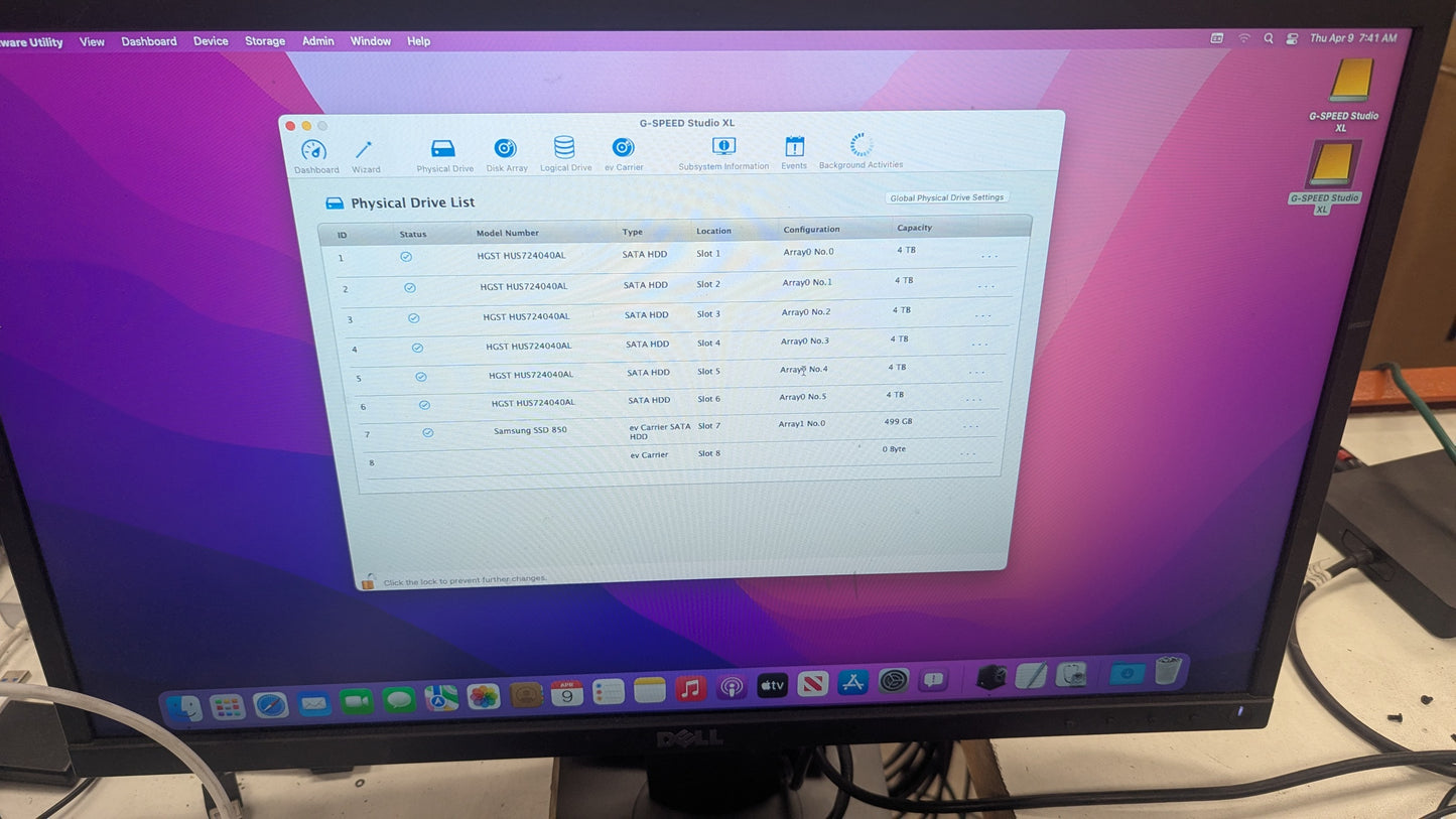G-Speed Studio XL 8-Bay Thunderbolt 2 RAID Array (6x6 TB HDD + 500GB SSD)