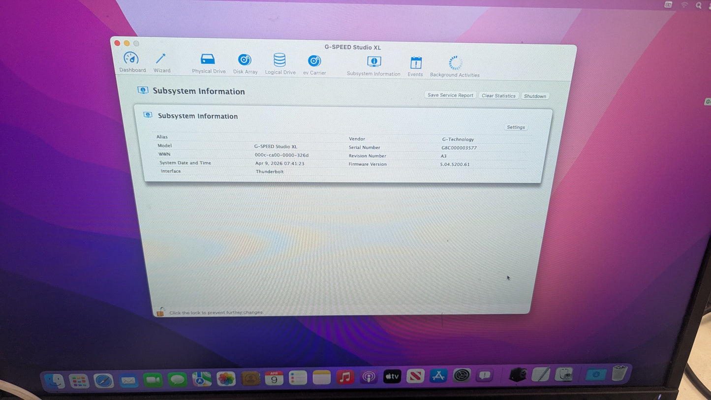 G-Speed Studio XL 8-Bay Thunderbolt 2 RAID Array (6x6 TB HDD + 500GB SSD)