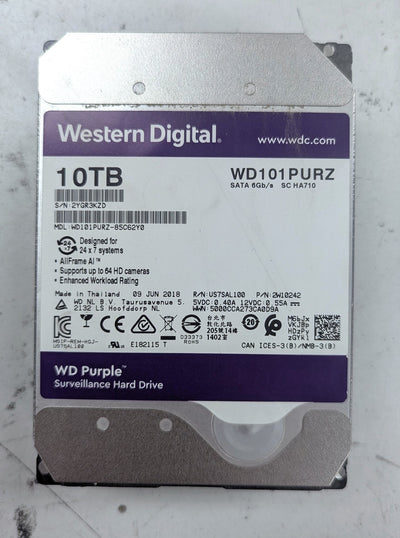 WESTERN DIGITAL PURPLE SURVEILLANCE 10 TB WD101PURZ SATA 6Gb/s