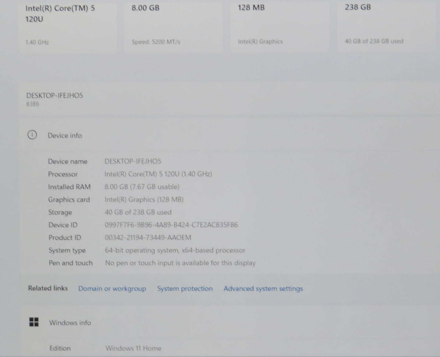 Lenovo IdeaPad Slim 3 15IRU9 CORE 5 120U 1.4GHz 8GB RAM 256GB Win11 H
