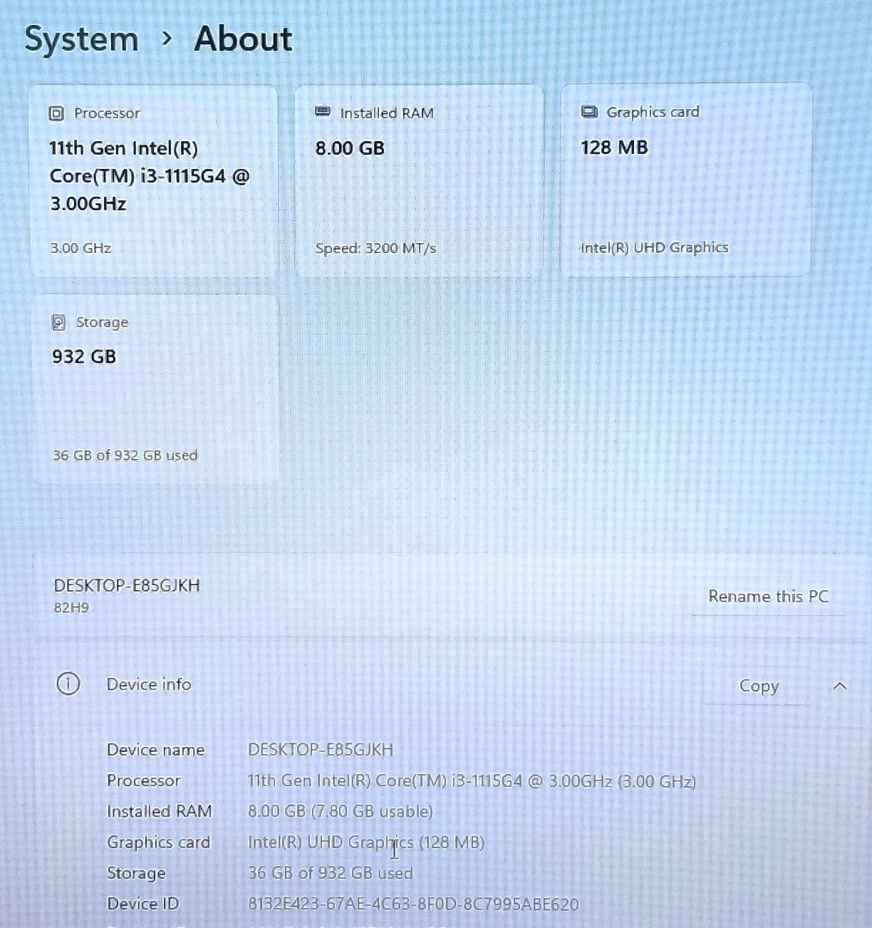 Lenovo IdeaPad 3 17ITL6 15.6 In i3-1115G4, 8GB Memory, 1TB