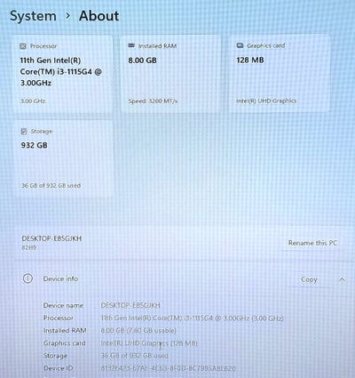 Lenovo IdeaPad 3 17ITL6 15.6 In i3-1115G4, 8GB Memory, 1TB