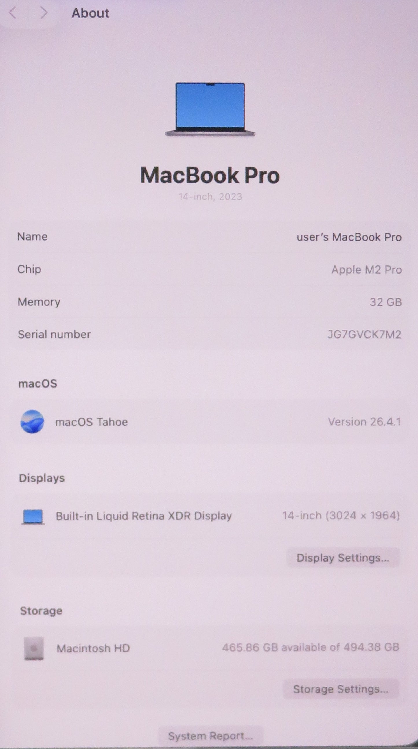 Apple Macbook Pro 2023 14in Retina M2 Pro 32GB RAM 512GB macOS A2779