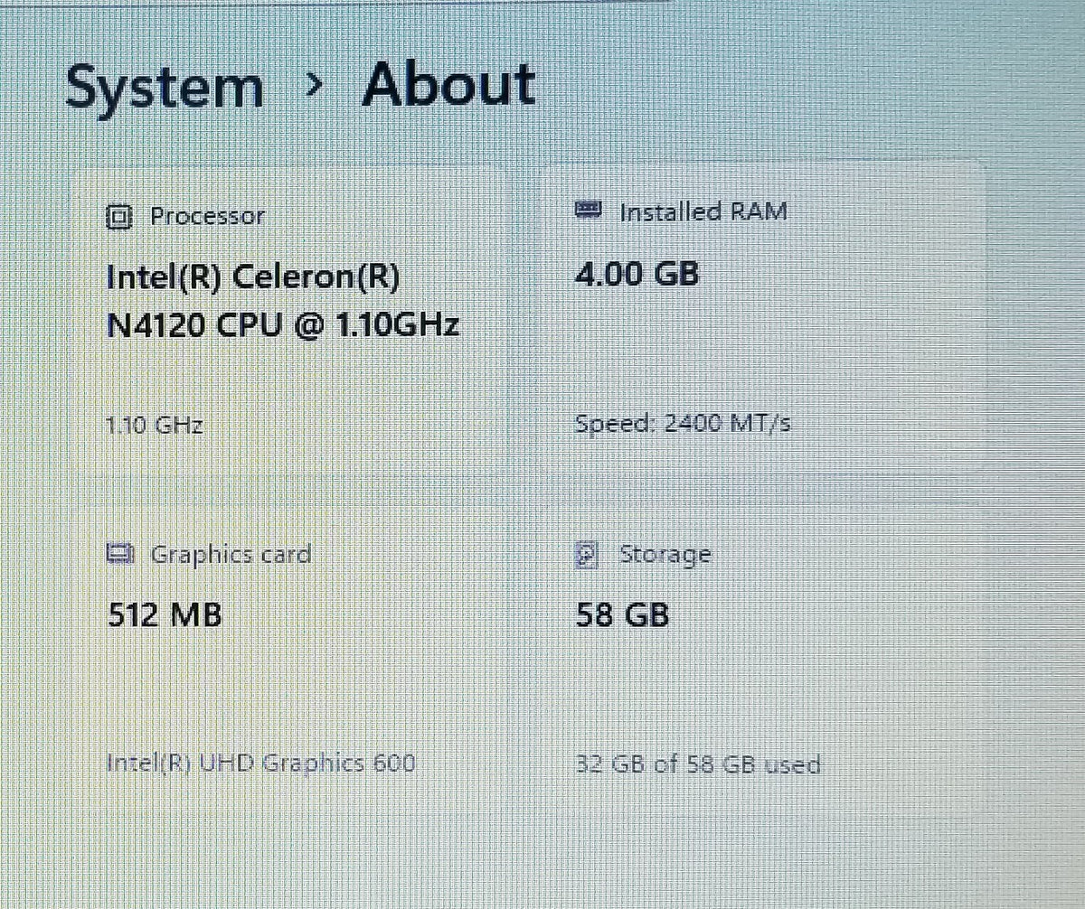 HP 14-DQ0010NR 14 IN CELERON N4120 4GB 64GB