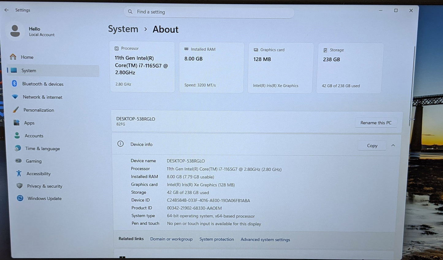 LENOVO IDEAPAD 5 15ITL05 LAPTOP 15.6in i7=1165G7 8GB 256GB
