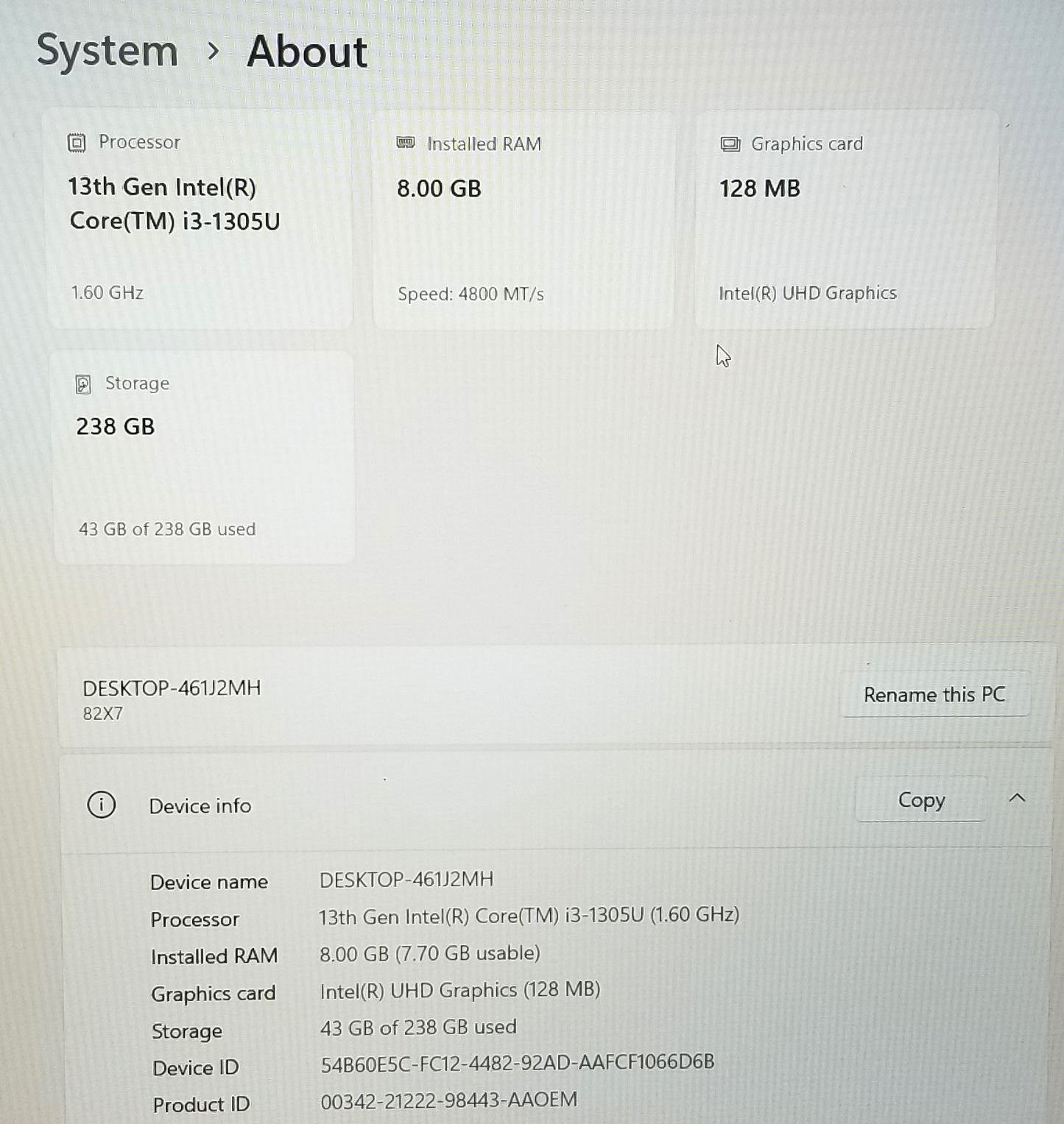 Lenovo IdeaPad Slim 3 15IRU8 15.6in i3-1305U, 8GB RAM 256GB