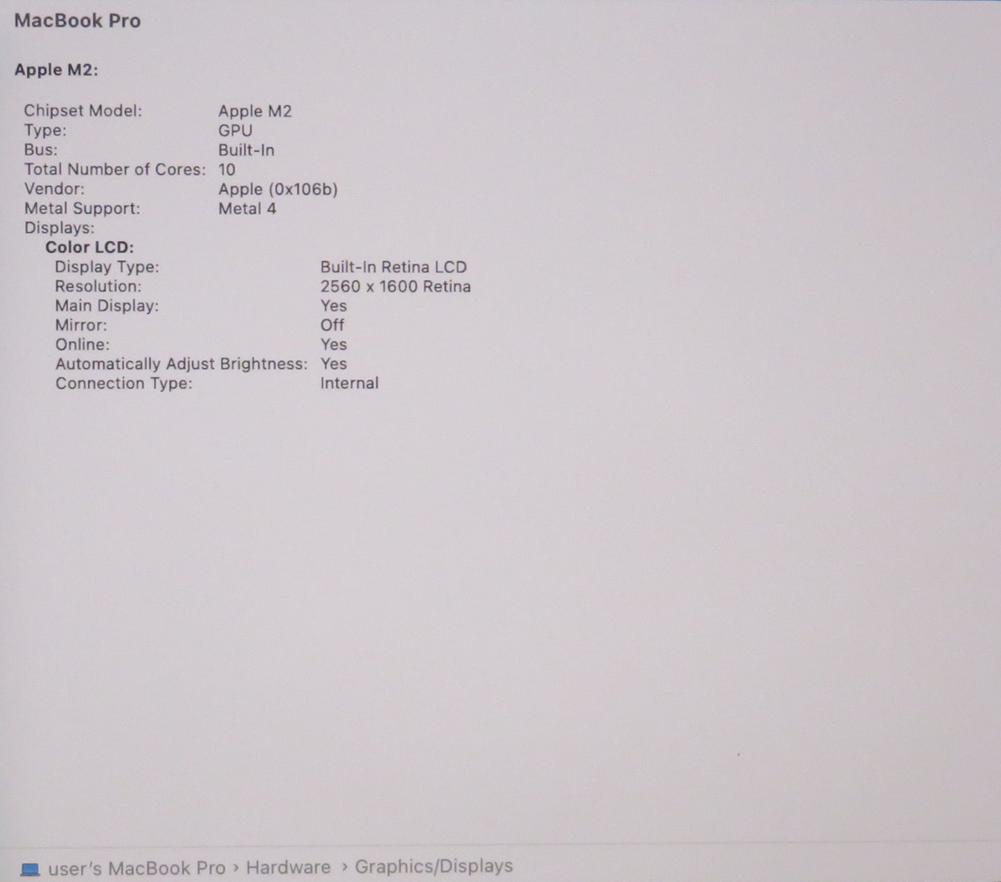 Apple Macbook Pro 2022 13in Retina M2 16GB RAM 512GB macOS A2338