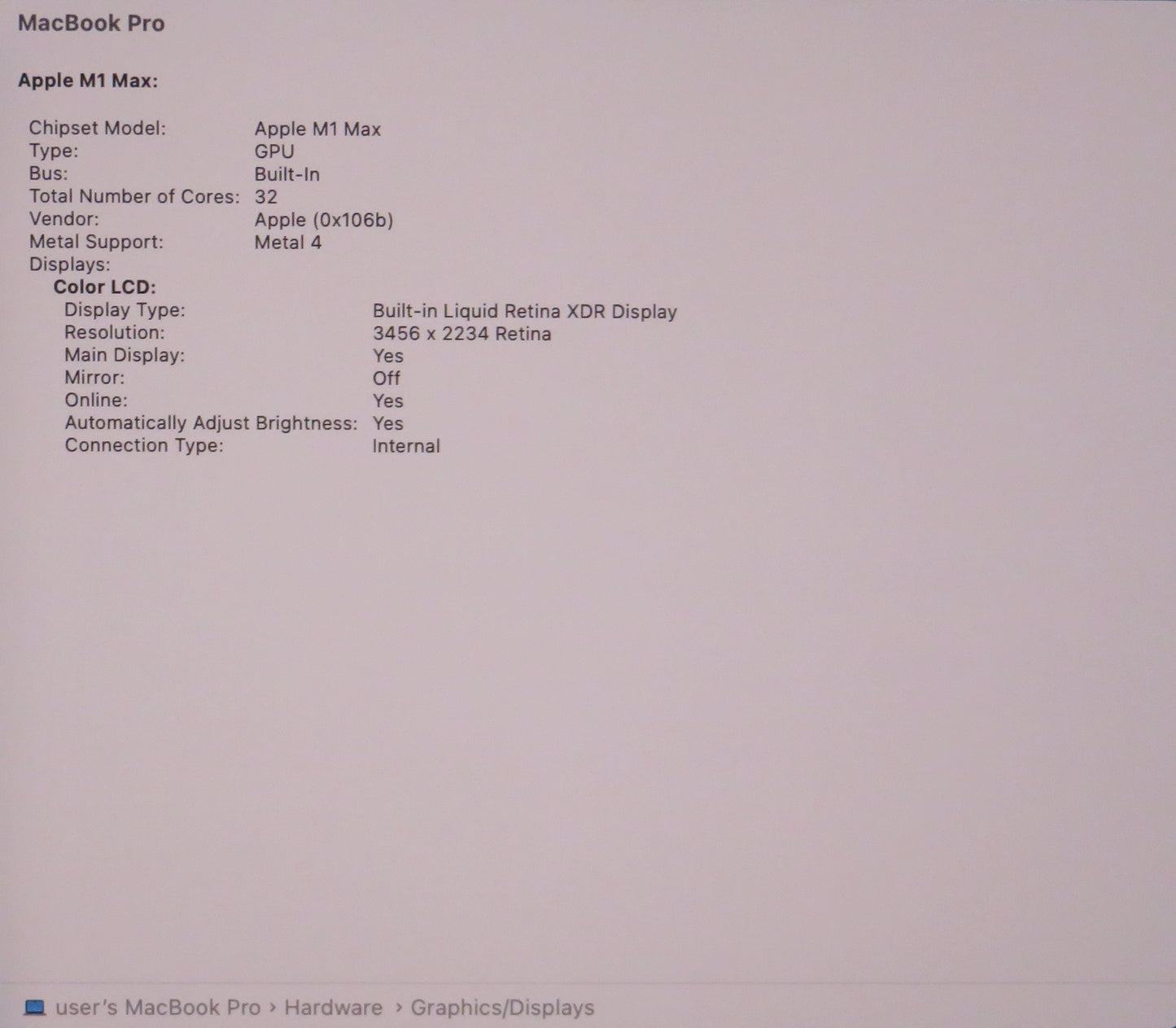 Apple Macbook Pro 2021 16in Retina XDR M1 Max 64GB RAM 1TB macOS A2485