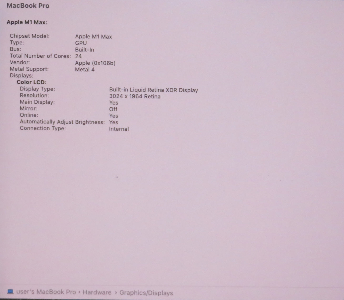 Apple Macbook Pro 2021 14in Retina XDR M1 Max 32GB RAM 1TB SSD macOS A2442